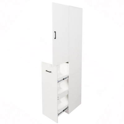 Kitchen Pantry,Tall Cabinet,Freestanding Cabinet with 1 door and 3 Tier multi-functional pull-out multi-tier storage shelf for Kitchen, Dining Room, l