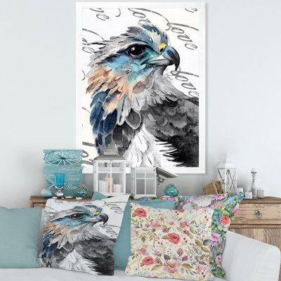 Tête d'aigle avec œil brillant - peinture sur toile