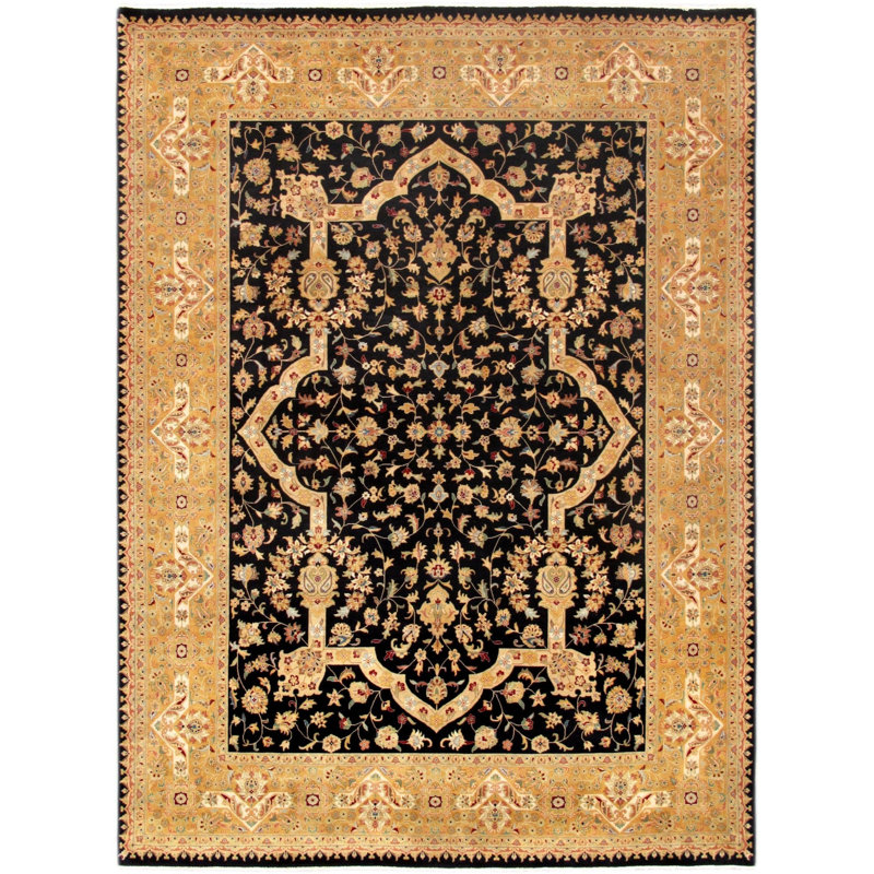 Canvello Tabriz Hand-Knotted Lamb's Wool Area Rug- 8'11" x 11'11"