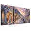Art mural sur toile, "Cherry Blossom Street with Stone Buildings and Canal"-514534469