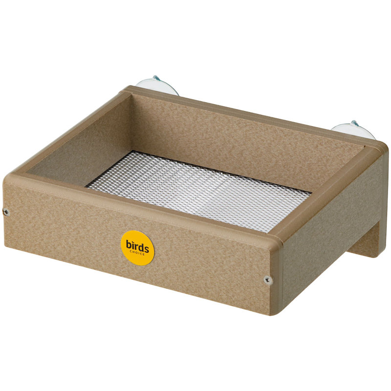 Window Tray Bird Feeder, 2H x 10W x 11D, Beige
