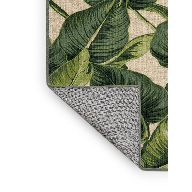  Washable Philodendron Hawaiian Area Rug, Rectangulaire 8 pi x 10 pi