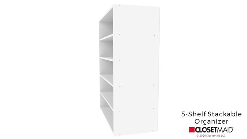 ClosetMaid 1565 Stackable 5-Shelf Organizer, White