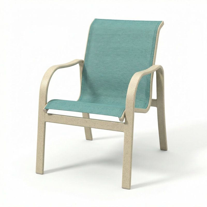 Chaise avec accoudoirs, Aigue-marine Dupione / Sandea