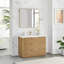 Meuble-lavabo simple autoportant 42 po Santarem gris cendré délavé avec comptoir en pierre de quartz blanc-121696744-121696743