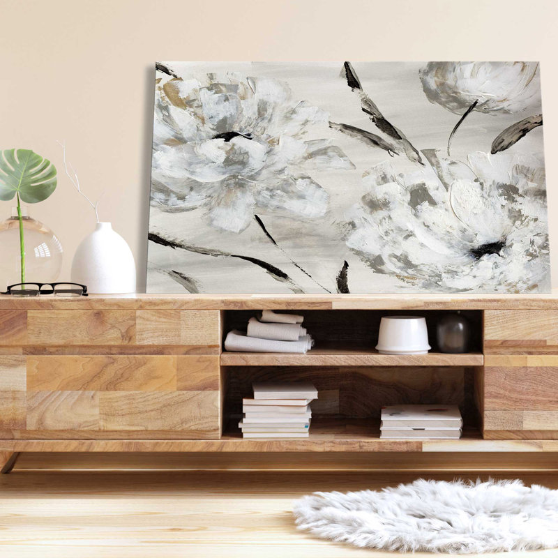 Misty Morning Blooms - peinture sur toile tendue, H 36 po x l 60 po x P 1,5 po