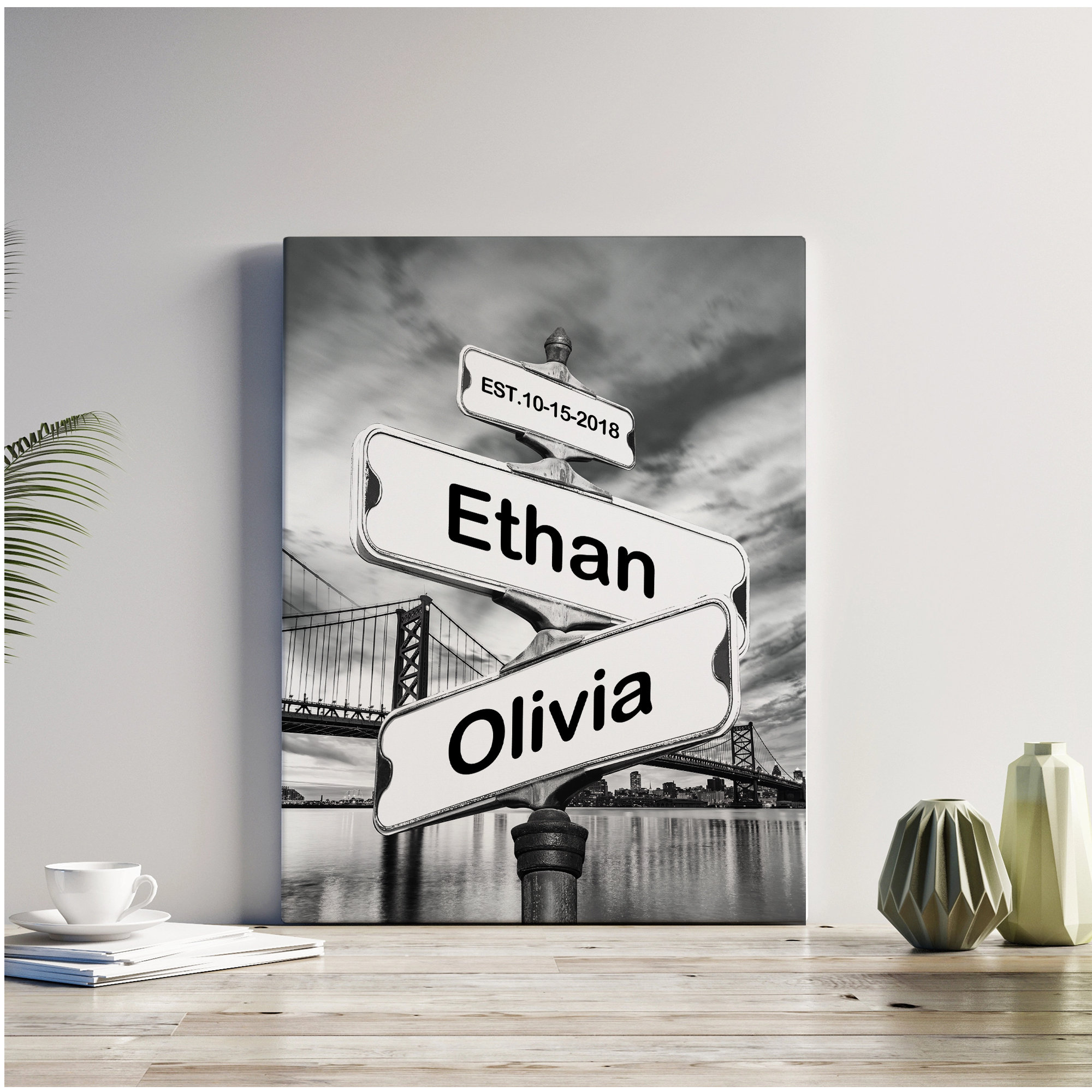 Hokku Designs Personalized Street Sign Canvas Wall Art with Custom ...