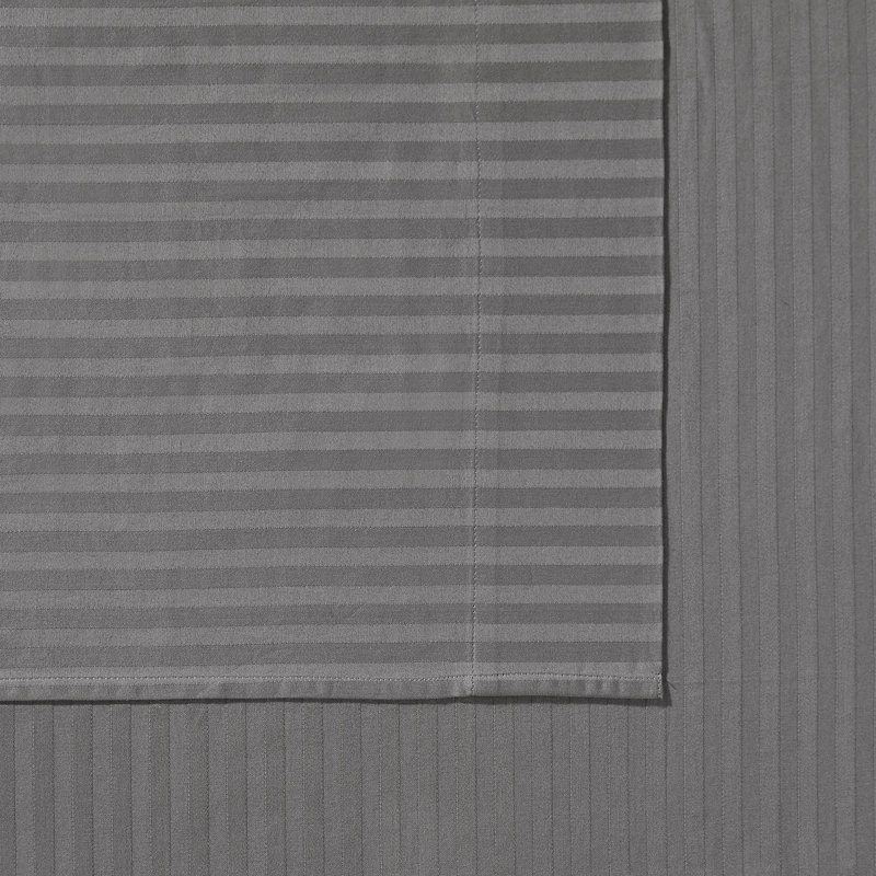 Paire de taies d'oreiller à rayures Royal Signature Dobby, Taies d'oreiller pour grand lit, Gris