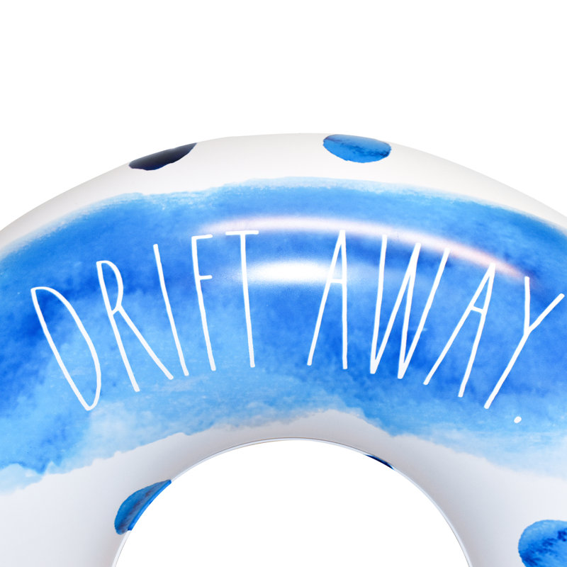 Rae Dunn 48" Ring Float - Indigo Polka Dot Pattern