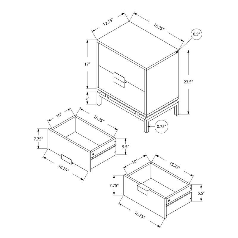 Table de bout haute 23,5 po Lieber, Blanc, Silver