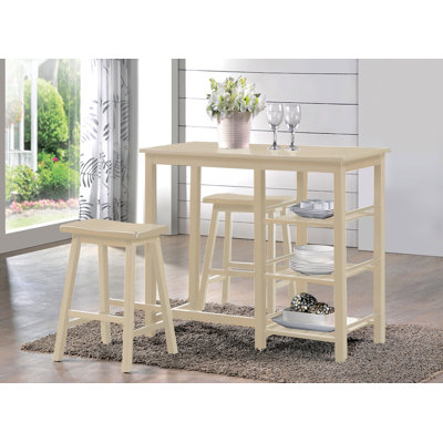 Nyssa Buttermilk Finish 3Pcs Counter Height Set