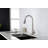 Kitchen Faucet With Pull Down Sprayer, High Arc Single Handle Kitchen Sink Faucet With Deck Plate, Commercial Modern Stainless Steel Kitchen Faucets