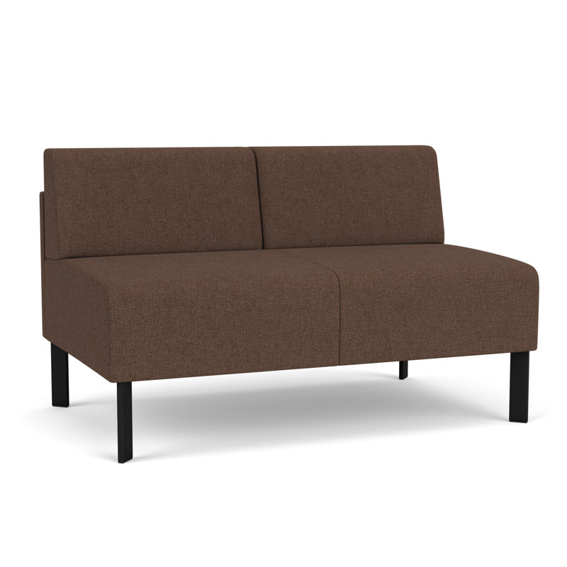 Causeuse sans accoudoirs Luxe Lounge, Acier noir, Café Archetype