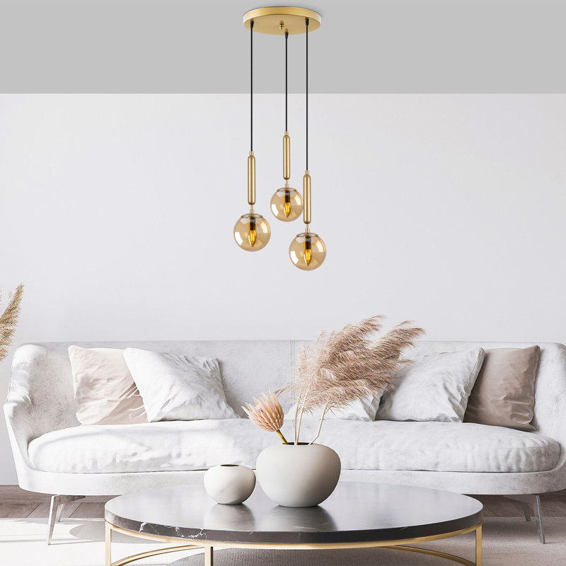 Arona 3 - Light Black/Gold Cluster Pendant