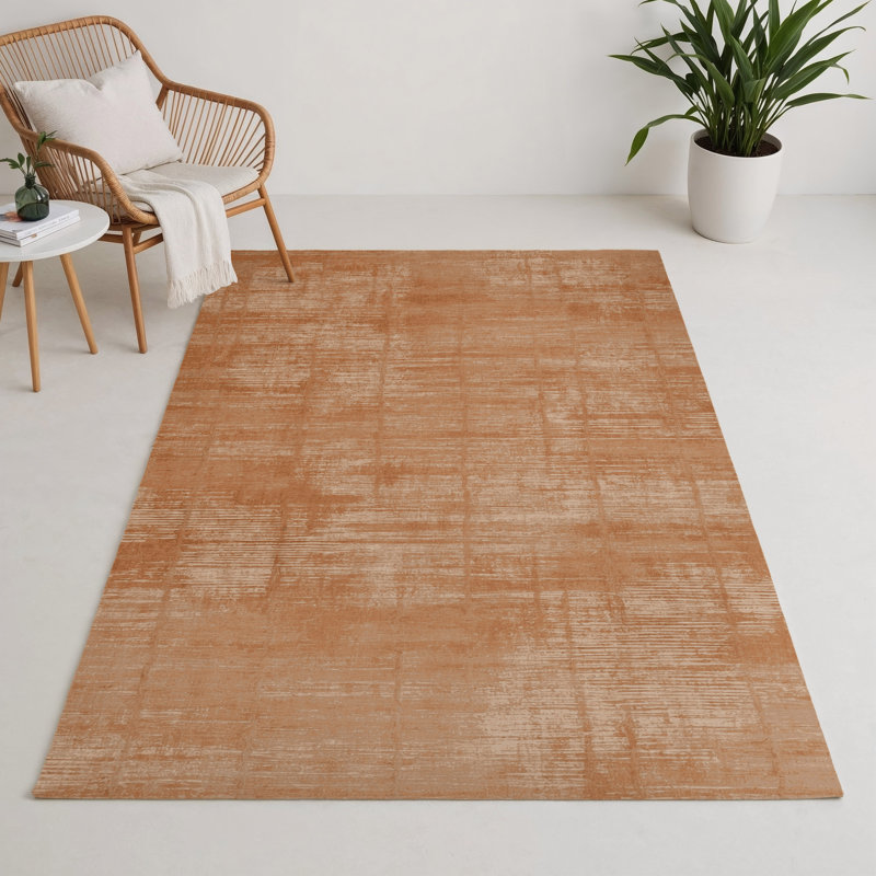 Tapis brun abstrait intérieur et extérieur, Rectangle 9 pi x 12 pi