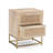 2-Drawer Solid Wood Nightstand with Cane Fronts-1563262682