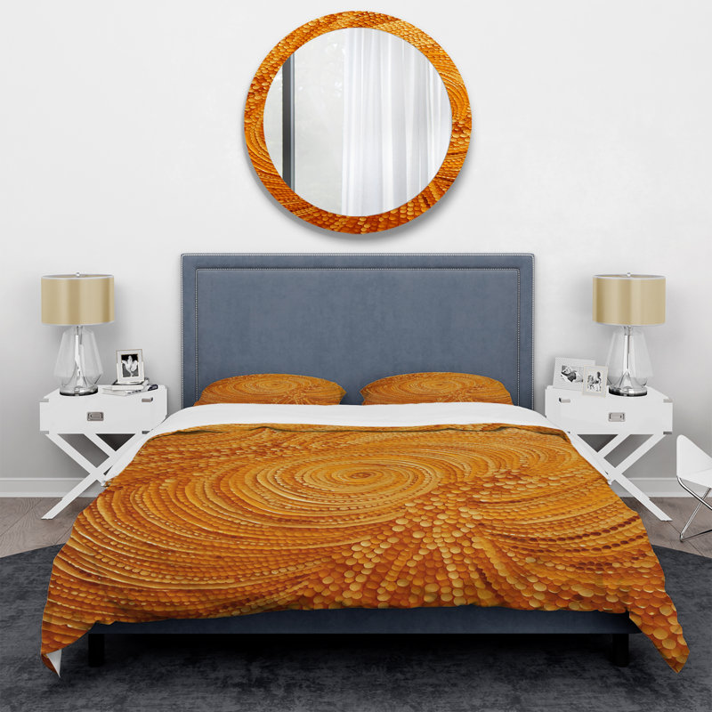 Ensemble de housse de couette Abstract Orange Swirl Collages VII - Abstract Collages