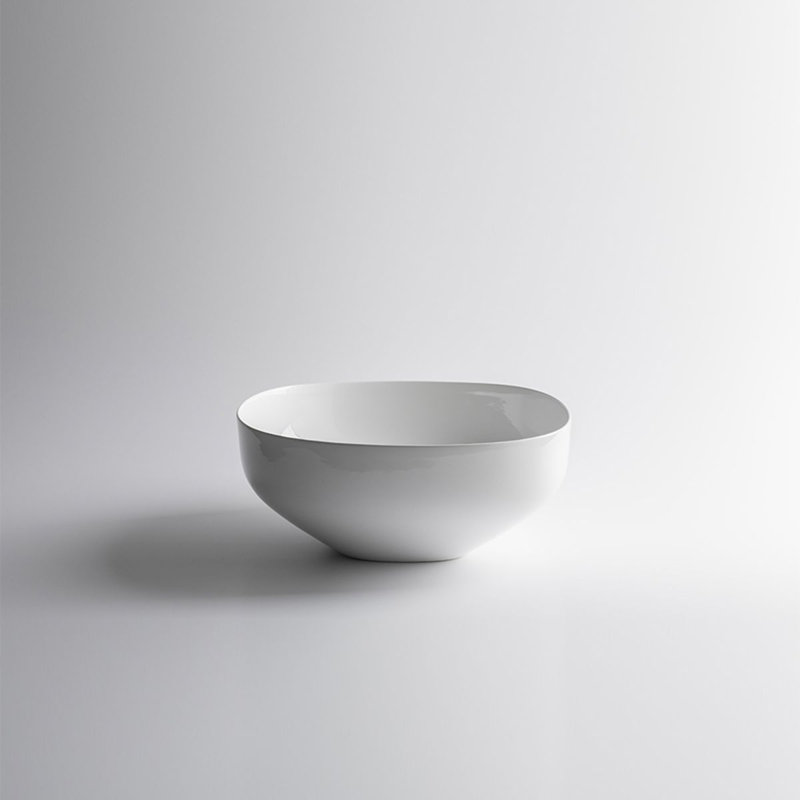 Lavabo de salle de bain vasque L 17,8 po Top, Blanc lustré
