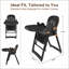 Chaise haute convertible pour bébé à bascule avec harnais à 5 points pour un rangement et une mobilité faciles, convient aux enfants de 6 à 3 ans