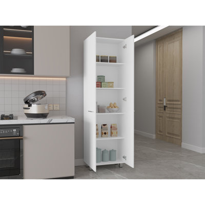 Pensacola 2-Door Pantry Cabinet, with Five Interior Shelves
