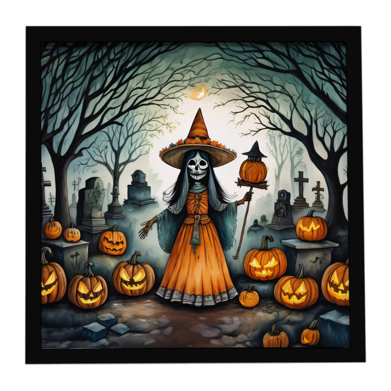 La Llorona, squelette effrayant d'Halloween, impression sur métal encadrée