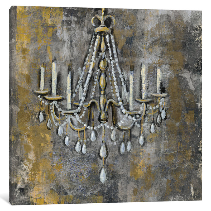 "rétro lustre ii" , reproduction d’art sur toile tendue, H 18 po x l 18 po x P 1,5 po