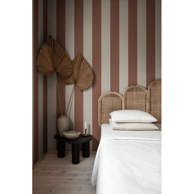Jordnara Striped Matte Wallpaper Roll by Studio Sandberg, Burgundy