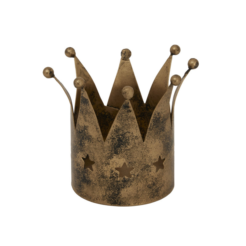 Andrian Metal Candle Accessories, 8cm H x 7cm W x 7cm D, Gold