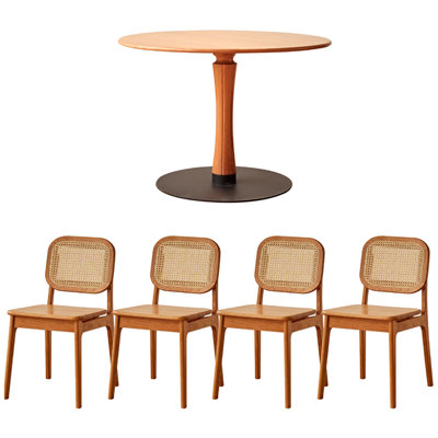 Vintage Beautiful Cherry Solid Wood Round Table