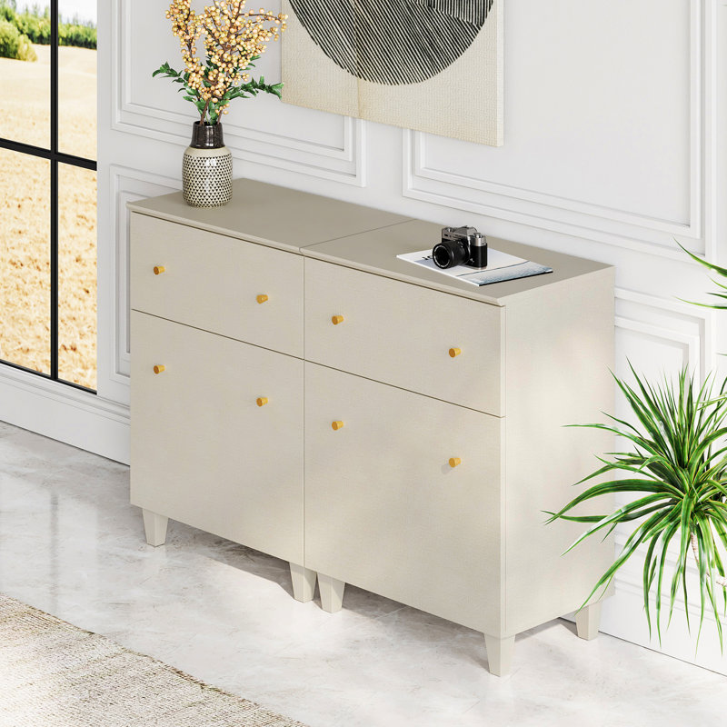Cabriano 23.6'' W Nightstand, Beige