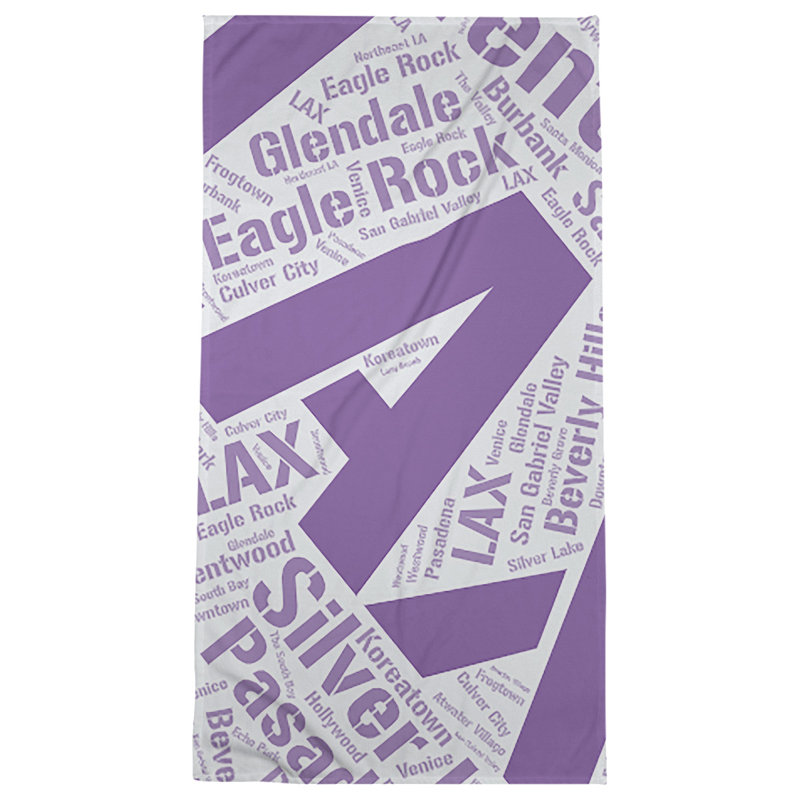Bath Towel, Purple, Poly/Cotton, Los Angeles