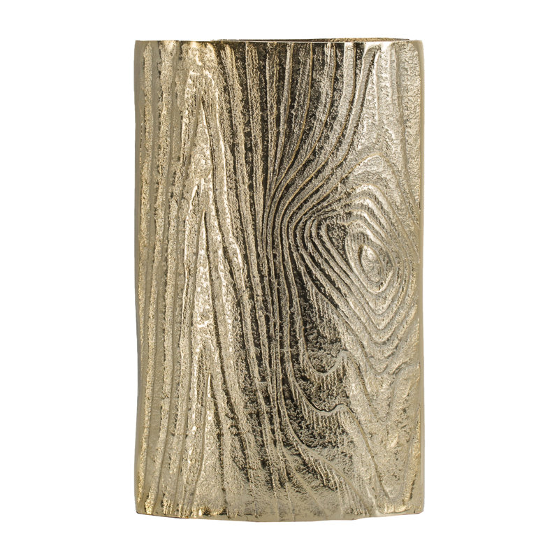 Twitty Aluminum Table Vase, Bright Gold, 6.1" H x 1.8" W x 2.6" D