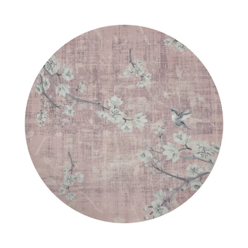 Blossom Fantasia Pebble 16" Vinyl Placemat, Soft Pink