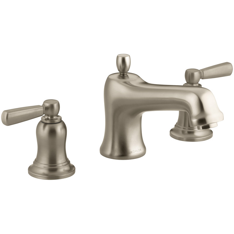 Garniture de robinet de baignoire Bancroft pour robinet à fixation sur le comptoir avec bec inverseur et poignées levier en métal