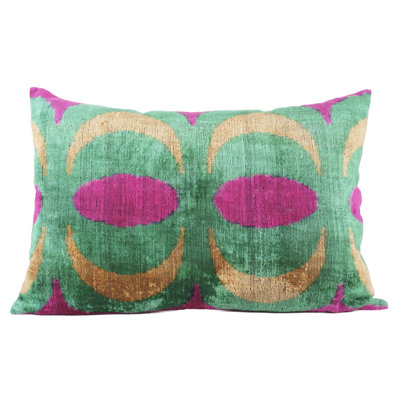 Silk Velvet Ikat Pillow Cover And Insert