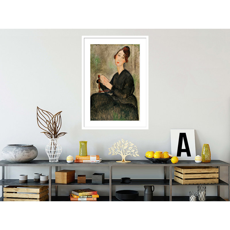 Portrait de Dedie Hayden par Amedeo Modigliani - estampe numérique encadrée, H 41,5 po x l 29,49 po