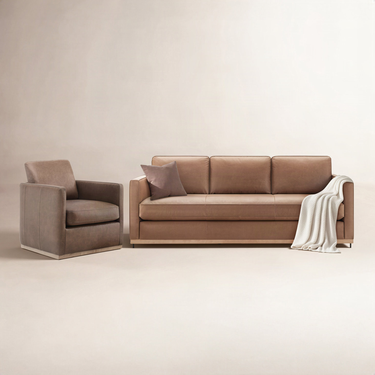 Bobbi 2-Piece Living Room Set, Marseille Saddle/Marseille Brown
