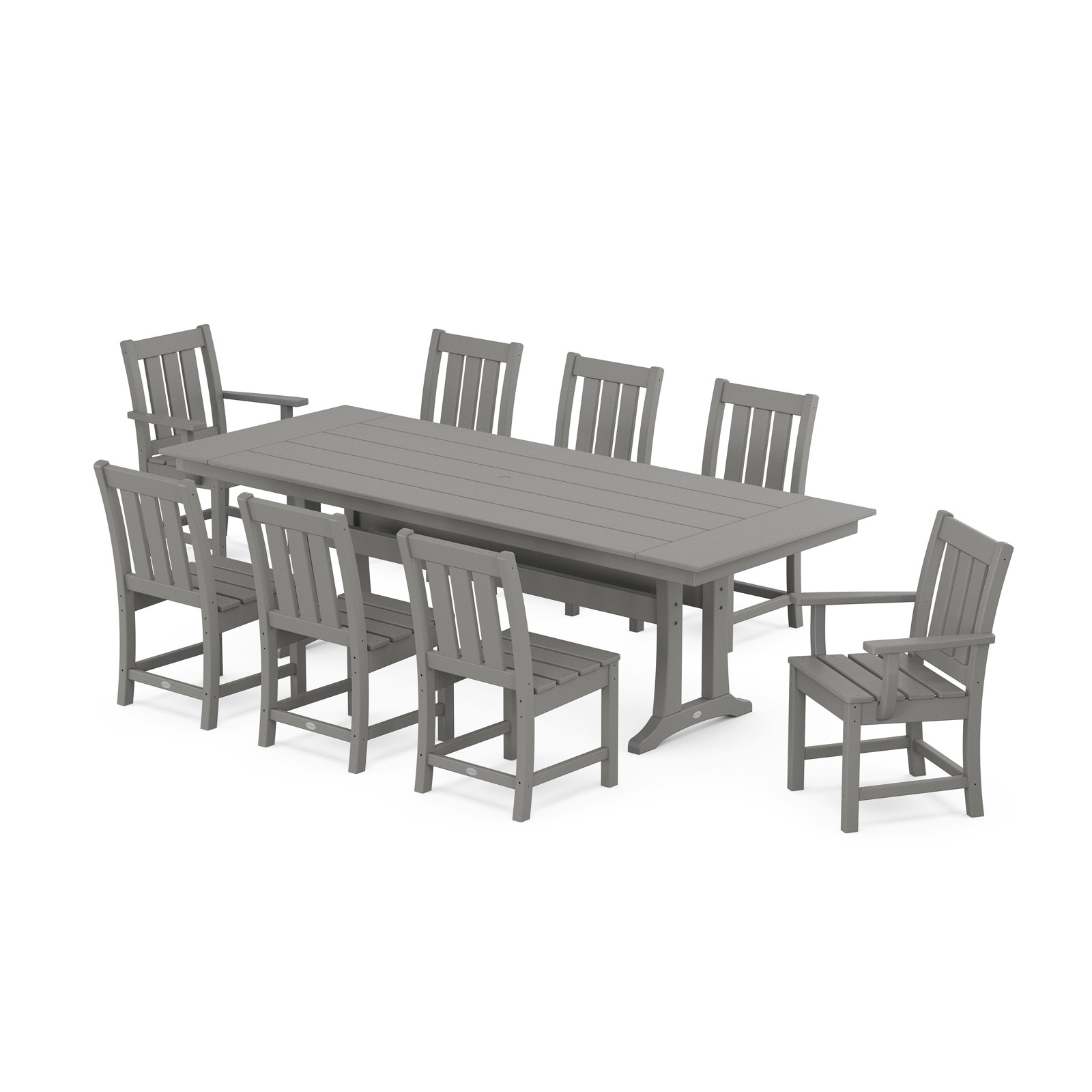 POLYWOOD® Oxford 96" Patio Dining Set, Slate Gray