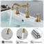 Widespread Bathroom Sink Basin Faucet Waterfall 2 Handle 3 hole Vanity Mixer Tap