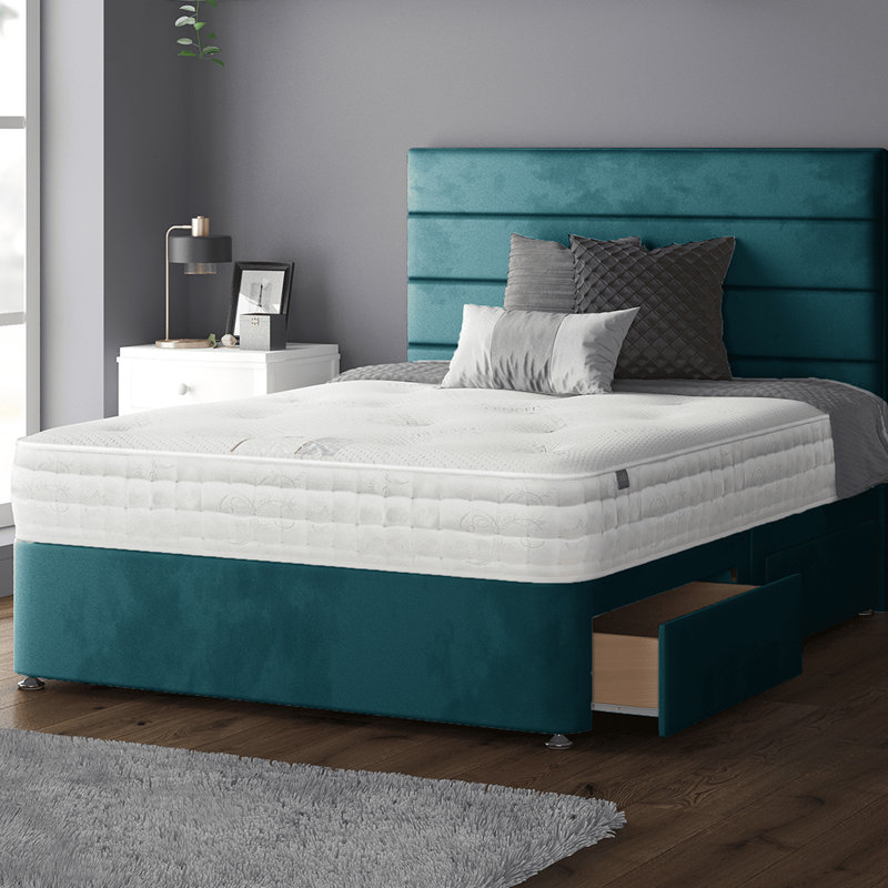 Brand Upholstered Velvet Headboard, Small Double (4'), Mallard