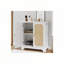 Armoire de rangement avec 2 portes en rotin et tablettes réglables