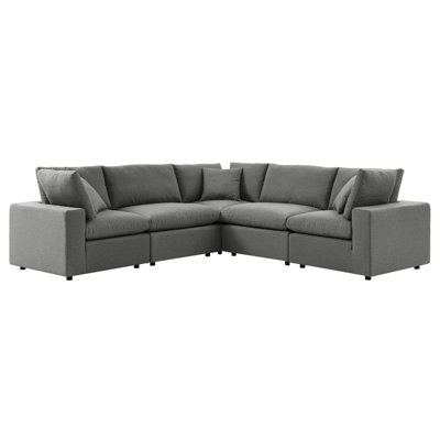 Canapé modulaire d'extérieur 5 pièces Commix par Modway