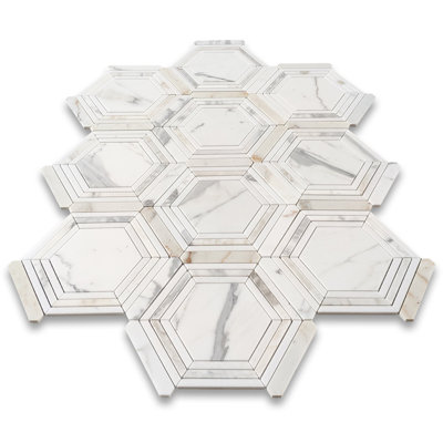 Calacatta 9" x 8" Marble Mosaic Tile
