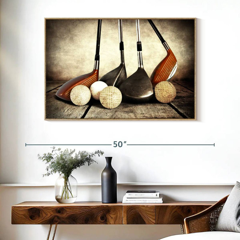 Ensembles de golf, Cadre flottant en bois naturel, 40 po x 27 po