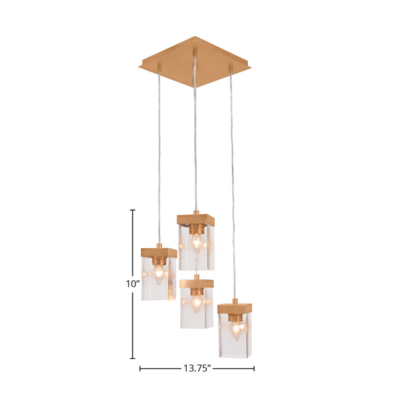Luminaire suspendu suspendu à 4 lumières Jacky