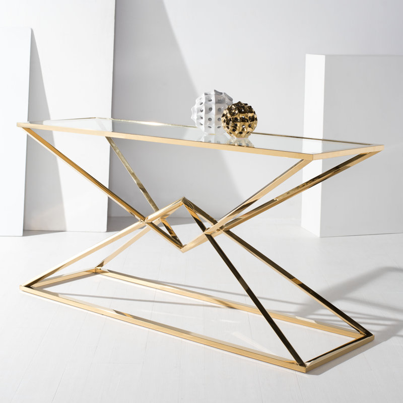 Diran 59.05'' Glass Top Console Table
