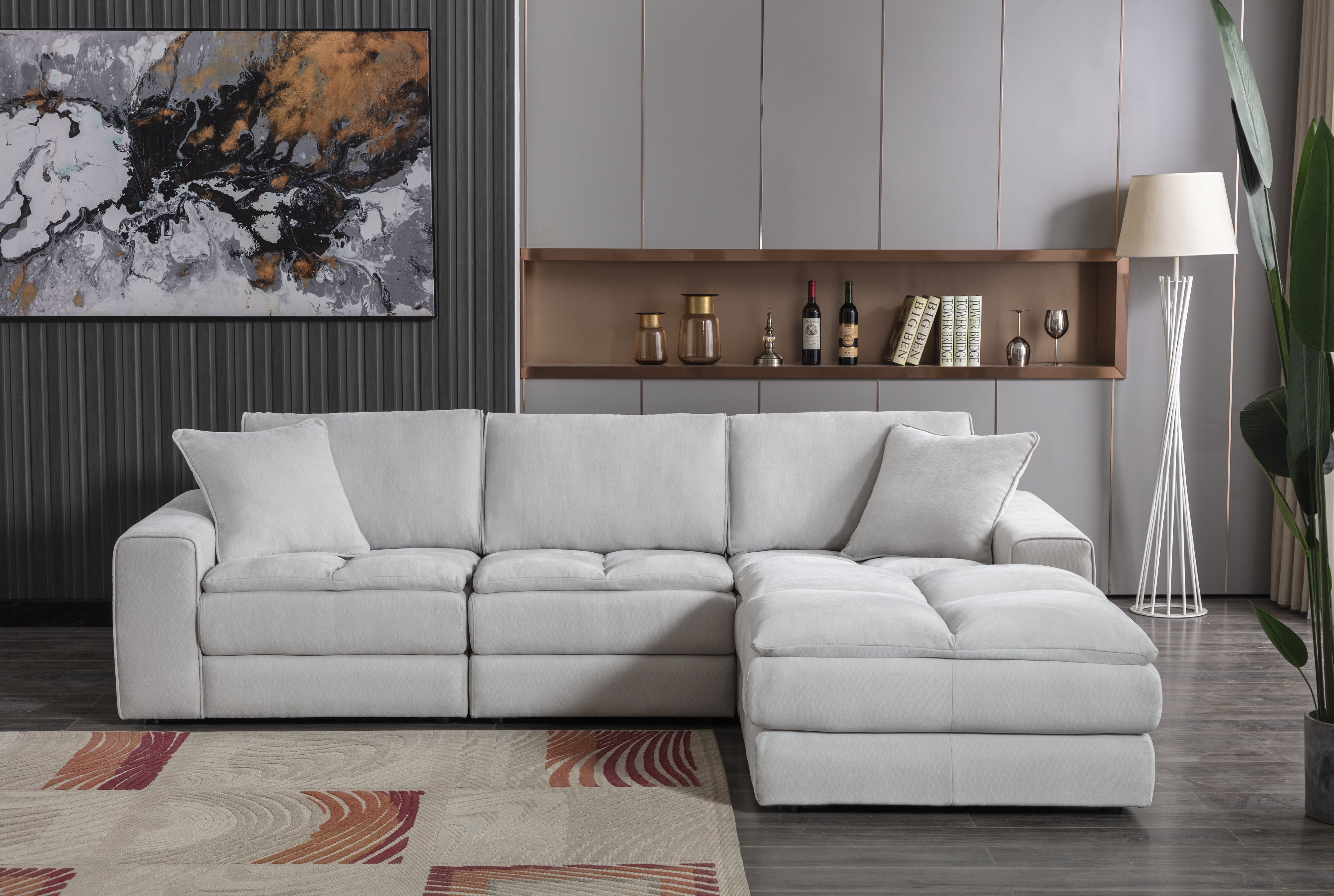 Ebern Designs Buchanon 112" Square Arm Modular Sofa - Wayfair Canada