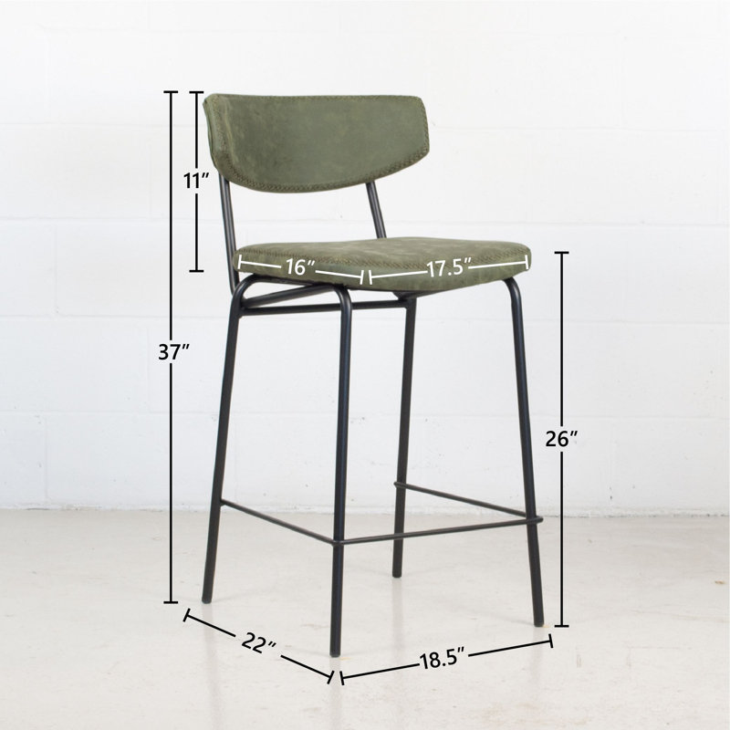 Tabouret de bar et de comptoir Macey (29 po / 26 po), Vert, Tabouret de comptoir (siège d'une hauteur de 26 p