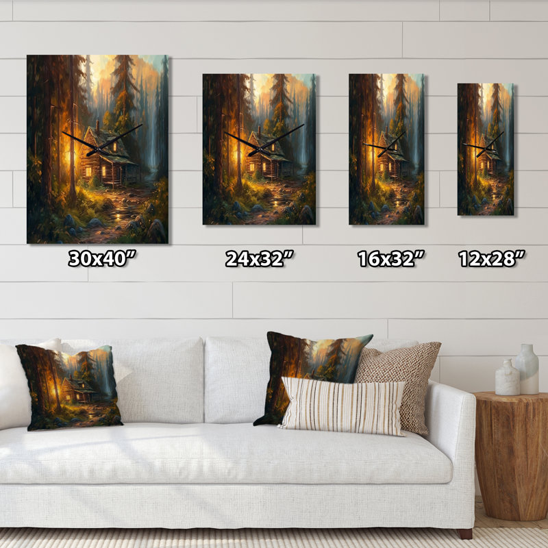 Intissar - Horloges murales paysage champêtre, H 40 po x l 30 po x P 1 po