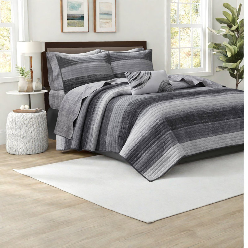 Ensemble de literie pour très grand lit 8 pièces Premium, multicolore noir, confort en coton moderne